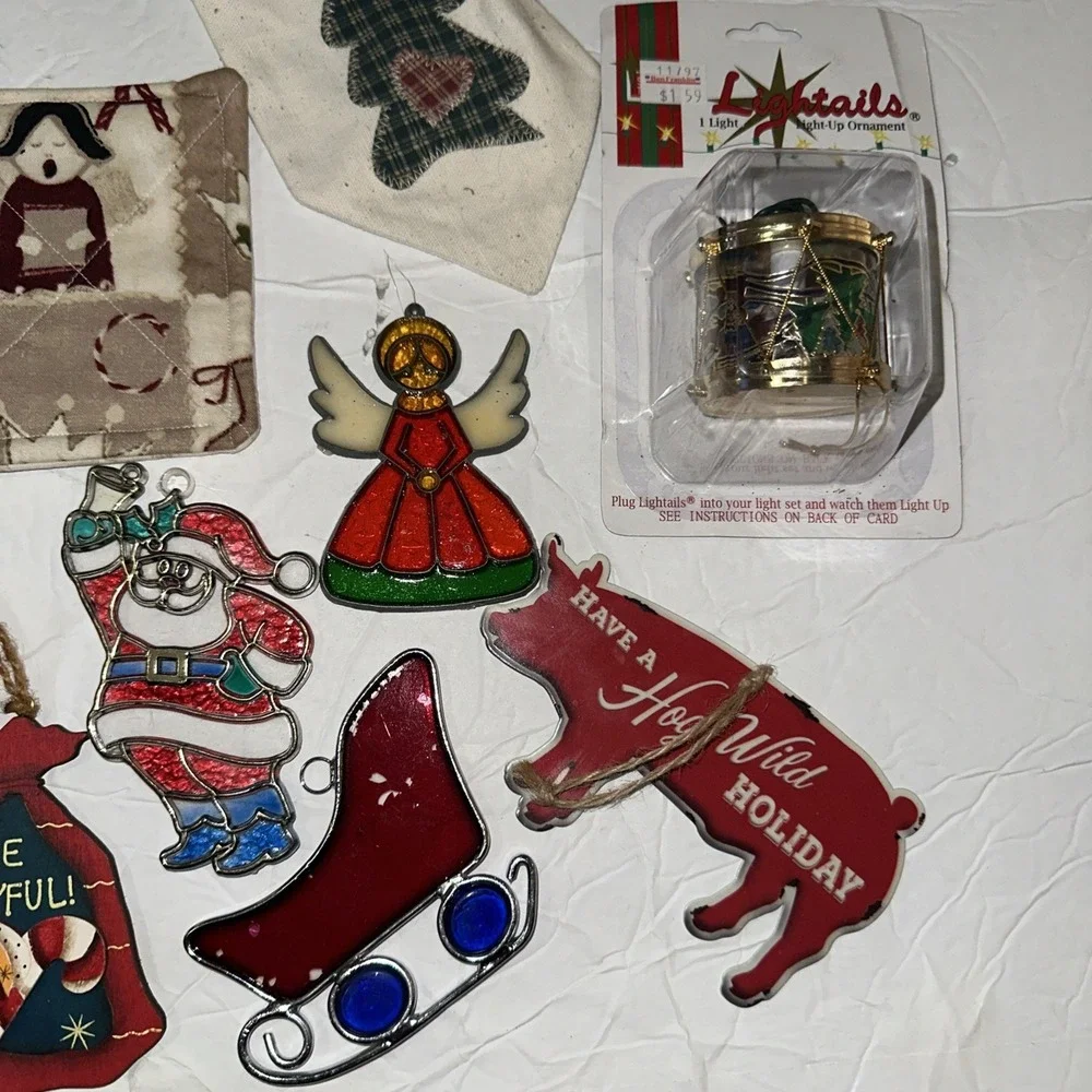 Lot Of 11 Christmas Odds And Ends Crafting DIY Christmas Decor Upcycle‎ Ideas